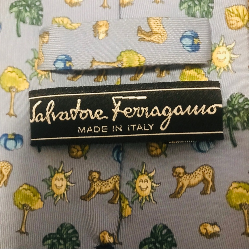 Salvatore Ferragamo Silk Tie: Nature Print Pattern